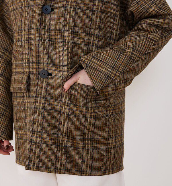 GALERIE VIE「チェビオットツイード ドルマンスリーブコート」|チェスターコート|