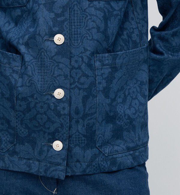 BACCA「ブルーデニムプリント ワークジャケット」|ブルゾン・スタジャン|
