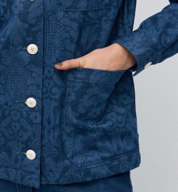 BACCA「ブルーデニムプリント ワークジャケット」|ブルゾン・スタジャン|