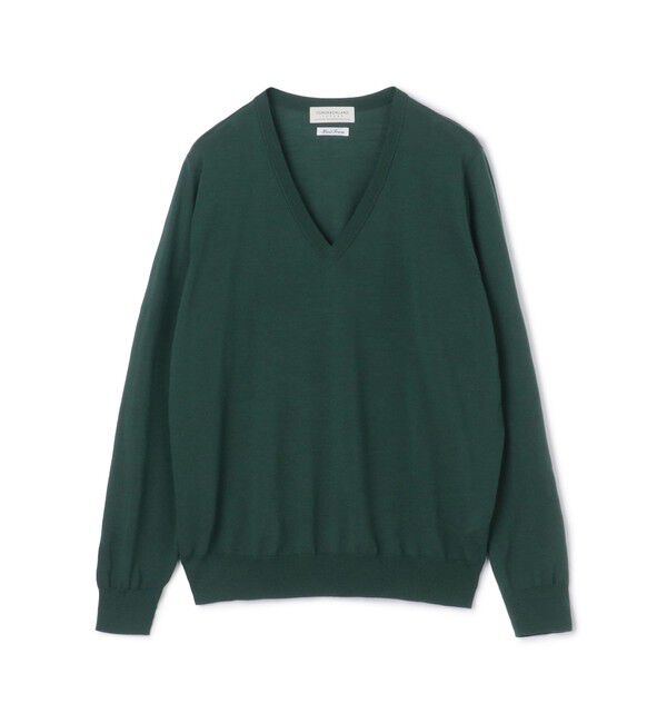TOMORROWLAND MENS「TOMORROWLAND tricot スーパーファインメリノウール Vネックプルオーバー S-WOOL」|ニット・セーター|55 グリーン