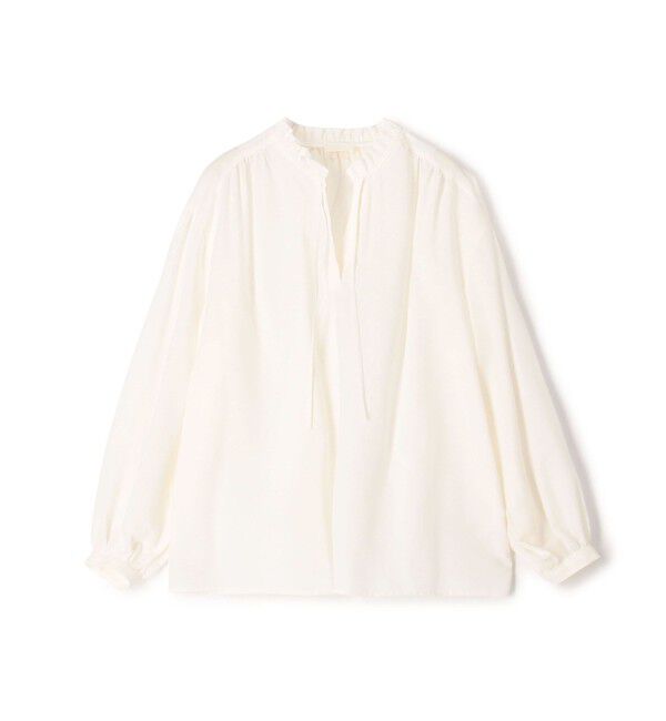 Ballsey「ハイカウントポプリン フリルカラーブラウス」|シャツ・ブラウス|11 ホワイト