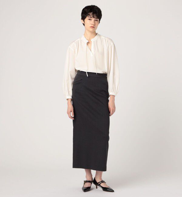 Ballsey「ハイカウントポプリン フリルカラーブラウス」|シャツ・ブラウス|