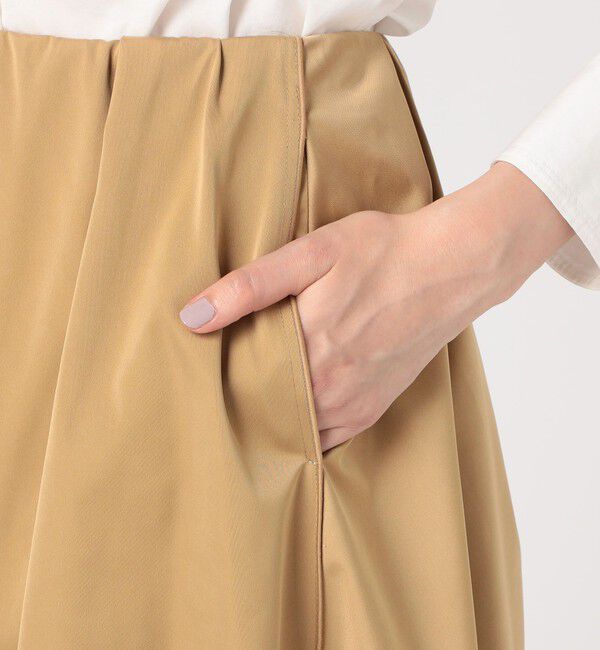 MACPHEE「ダブルサテン タックギャザーフレアスカート」|フレア|