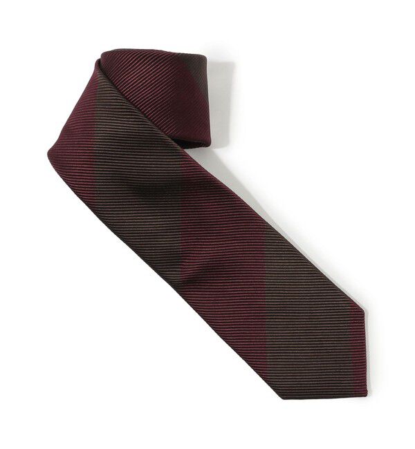 TOMORROWLAND GOODS「TOMORROWLAND シルクジャガード レジメンタルストライプネクタイ」|ネクタイ・蝶ネクタイ|18 ボルドー系
