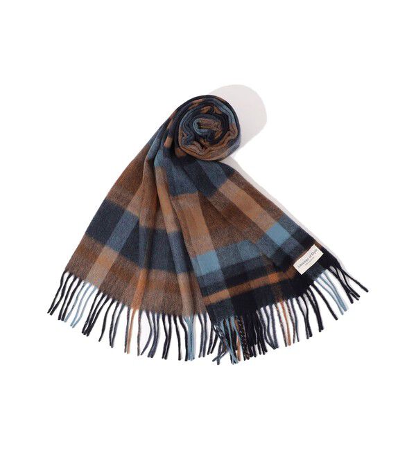 TOMORROWLAND GOODS「Johnstons of Elgin カシミヤ タータンチェックマフラー」|マフラー|44 Vicuna&Navy