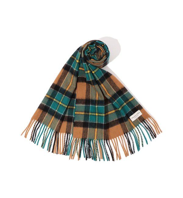 TOMORROWLAND GOODS「Johnstons of Elgin カシミヤ タータンチェックマフラー」|マフラー|46 Camel&Green