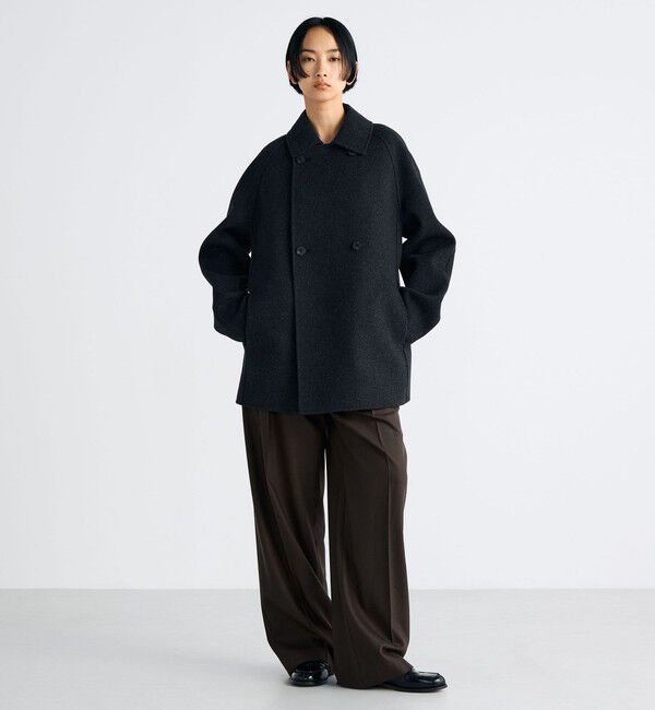 Edition「ウールカシミヤ ダブルフェイス ショートコート」|ピーコート|