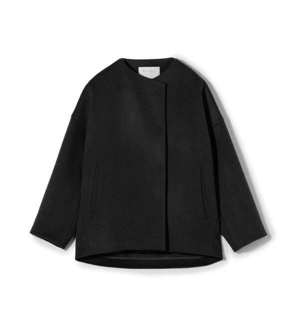 Ballsey「ウールカシミヤビーバー ショートコクーンコート」|ノーカラーコート|19 ブラック