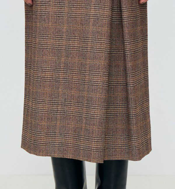 TOMORROWLAND collection「シックバーガンディー アシンメトリータックスカート」|タイト|