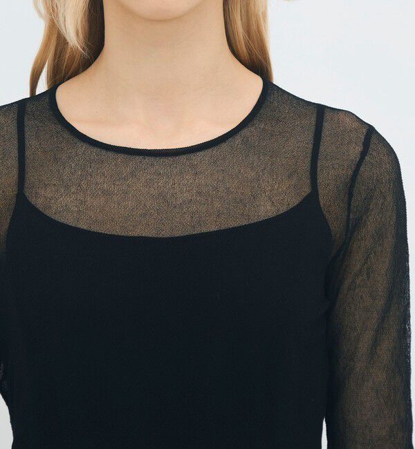 CABaN「コットンナイロンストレッチ シアークルーネックプルオーバー」|ニット・セーター|