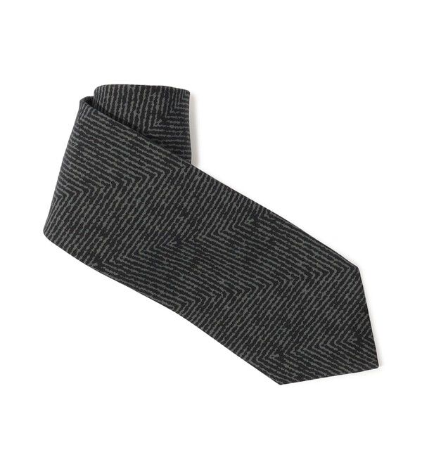 TOMORROWLAND GOODS「Bleck シルクプリント ヘリンボーン柄ネクタイ」|ネクタイ・蝶ネクタイ|17 チャコールグレー