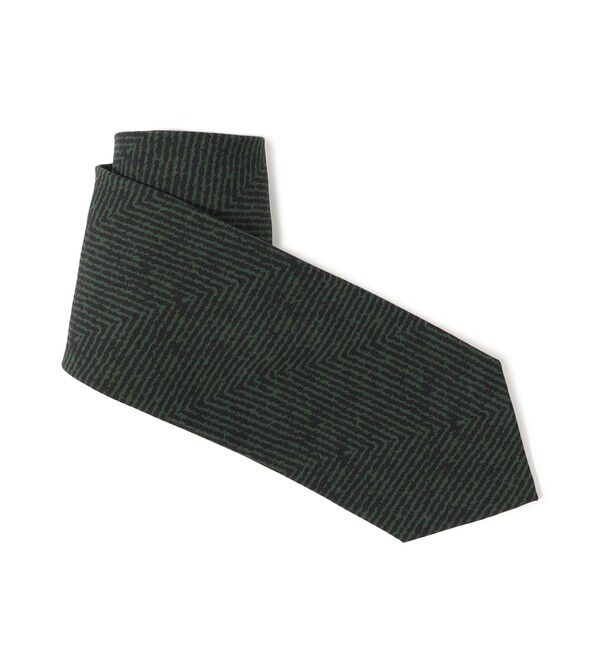 TOMORROWLAND GOODS「Bleck シルクプリント ヘリンボーン柄ネクタイ」|ネクタイ・蝶ネクタイ|55 グリーン