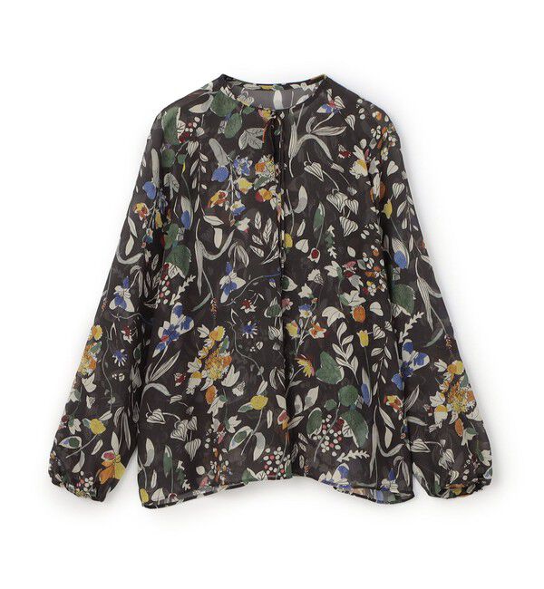 TOMORROWLAND collection「マンダフラワープリント ボウタイブラウス」|シャツ・ブラウス|48 ダークブラウン系