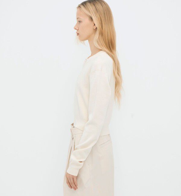 CABaN「コットンカシミヤ ヘンリーネッククロップドプルーバー」|ニット・セーター|