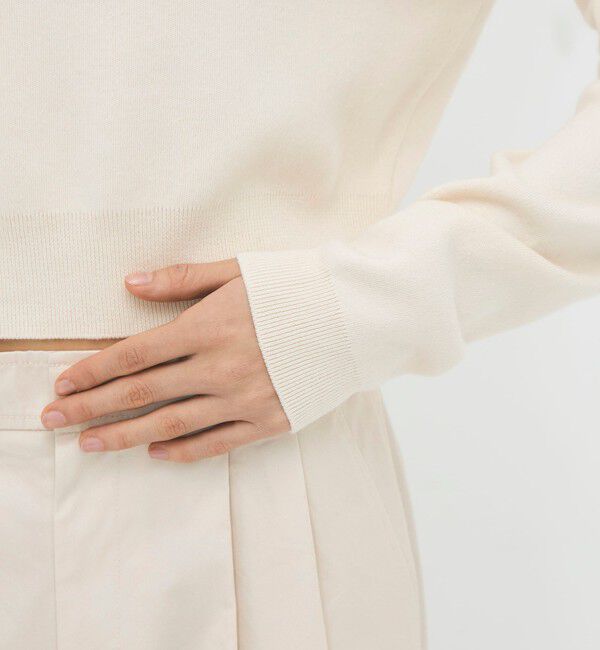 CABaN「コットンカシミヤ ヘンリーネッククロップドプルーバー」|ニット・セーター|