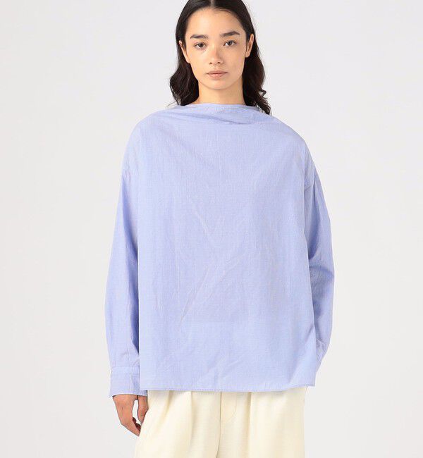 GALERIE VIE「コットン ミドルネックバックボタンシャツ」|シャツ・ブラウス|