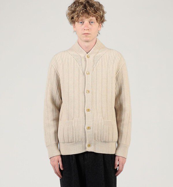 TOMORROWLAND MENS「ウールカシミヤシルク リブVネックカーディガン」|ニット・セーター|