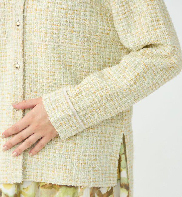Ballsey「ミックスツイード シャツブルゾン」|カーディガン|