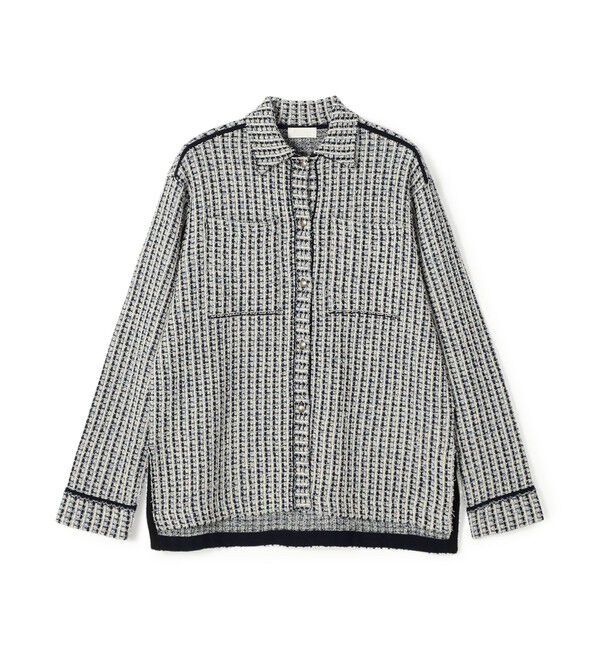 Ballsey「ミックスツイード シャツブルゾン」|カーディガン|66 ネイビー系