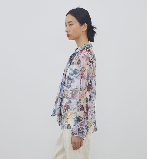 DES PRES「ブルームスケーププリント ボウタイナローブラウス」|シャツ・ブラウス|