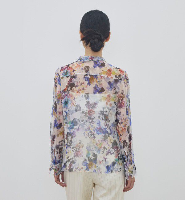 DES PRES「ブルームスケーププリント ボウタイナローブラウス」|シャツ・ブラウス|