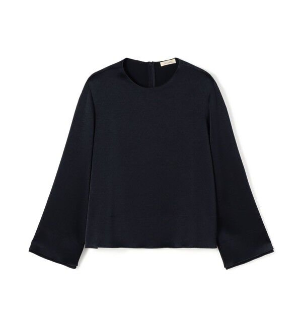 DES PRES「サテンジョーゼット クルーネックプルオーバー」|シャツ・ブラウス|69 ネイビー