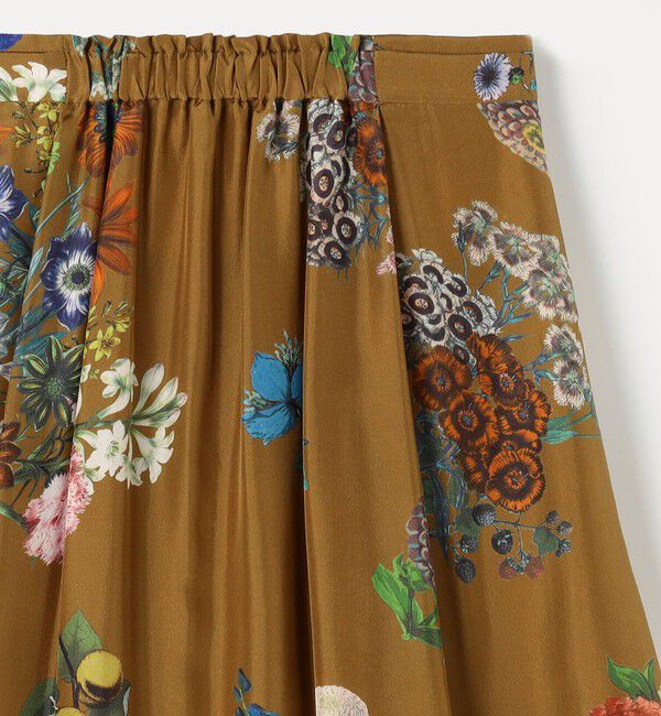 CABaN「シルク BOUQUETプリント フレアスカート」|スカート|