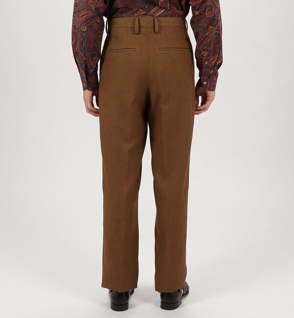 TOMORROWLAND MENS「ウールリネンメッシュシャンブレー 1プリーツパンツ」|スラックス|