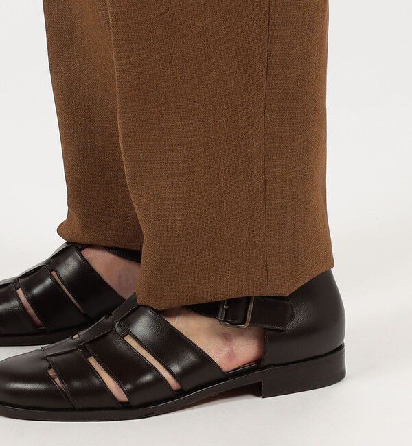 TOMORROWLAND MENS「ウールリネンメッシュシャンブレー 1プリーツパンツ」|スラックス|