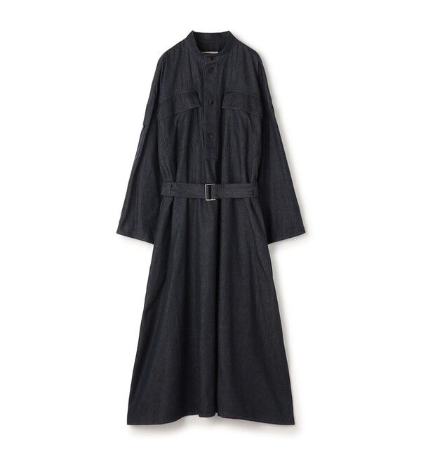 GALERIE VIE「コットンダンガリー ベルテッドシャツワンピース」|ワンピース|65 ブルー
