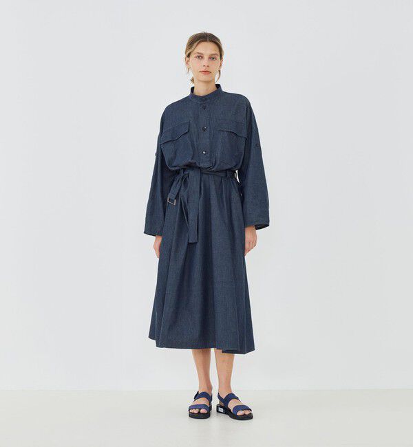 GALERIE VIE「コットンダンガリー ベルテッドシャツワンピース」|ワンピース|