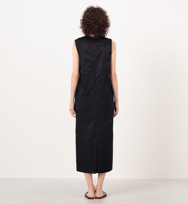 MACPHEE「コットンレーヨンモールスキン Vネックワンピース」|ワンピース|