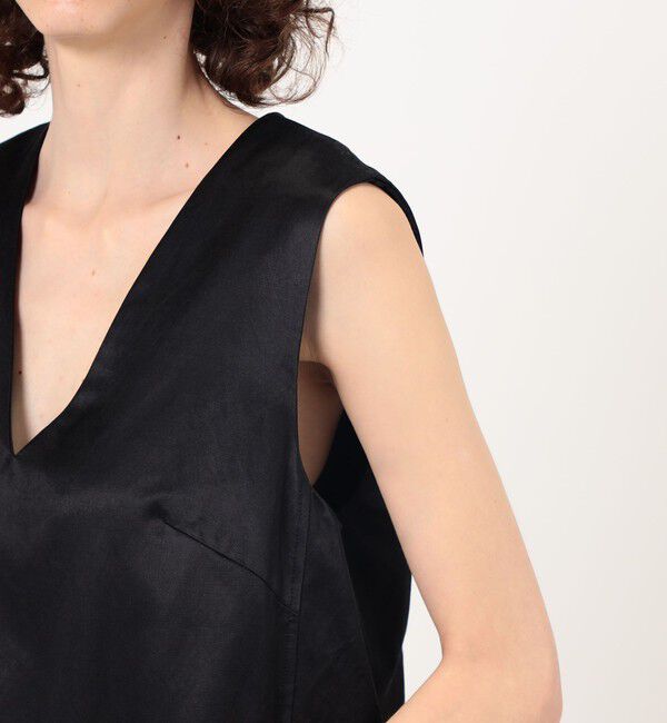 MACPHEE「コットンレーヨンモールスキン Vネックワンピース」|ワンピース|