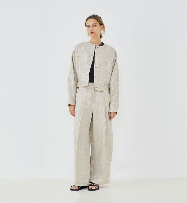 GALERIE VIE「パールリネン ドルマンスリーブブルゾン」|ブルゾン・スタジャン|