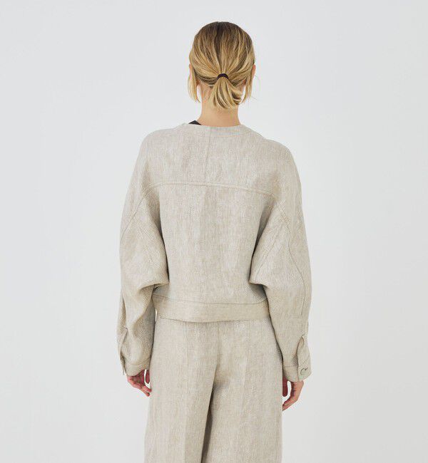 GALERIE VIE「パールリネン ドルマンスリーブブルゾン」|ブルゾン・スタジャン|