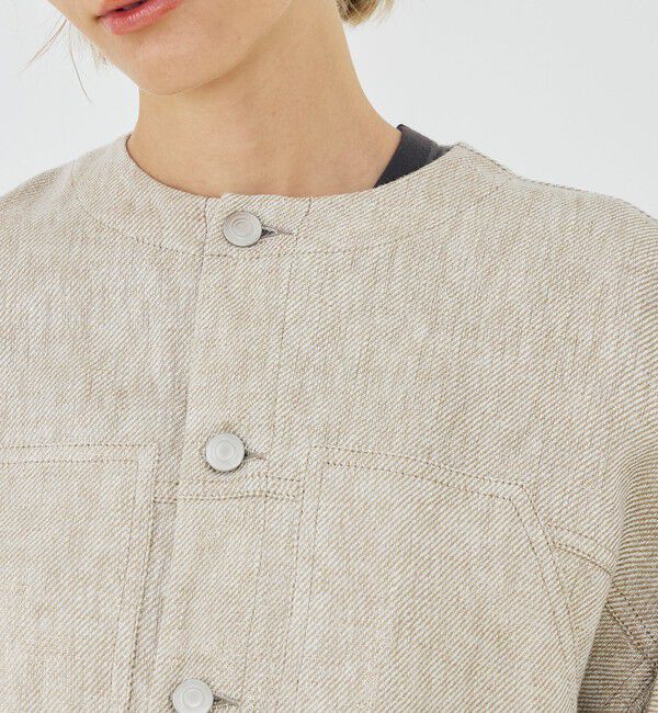 GALERIE VIE「パールリネン ドルマンスリーブブルゾン」|ブルゾン・スタジャン|