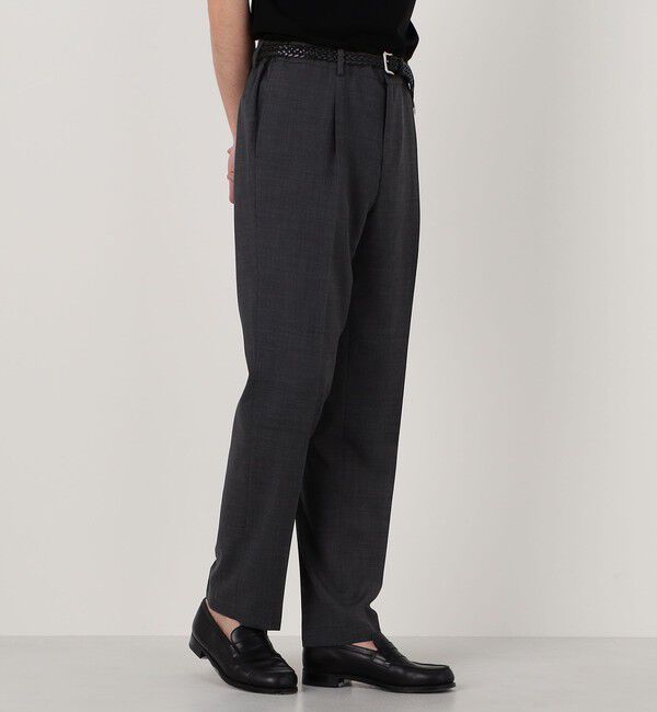 TOMORROWLAND MENS「Super120'sウールポリエステル 1プリーツイージースラックス」|スラックス|