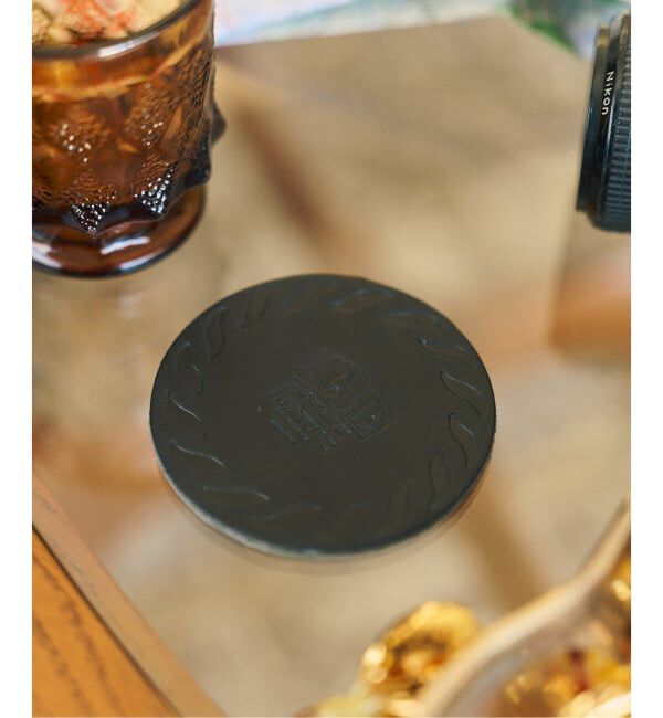 ACME「【HELITAGE LEATHER】ACME別注 LEATHER COASTER BK　コースター」|食器・キッチングッズ|ブラック