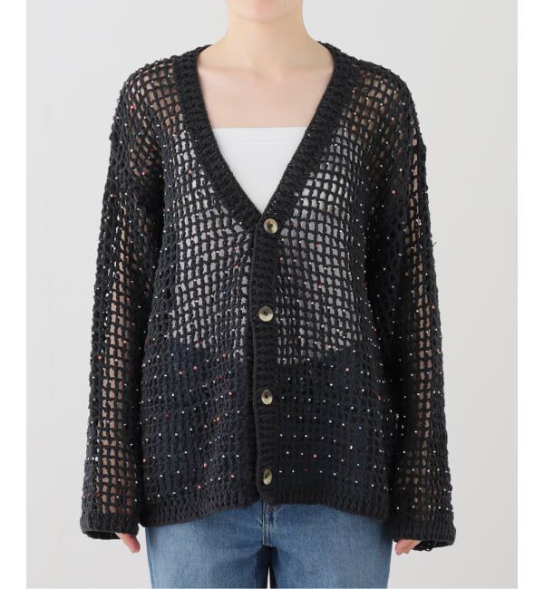 JOINT WORKS「MacMahon Knitting Mills / マクマホンニッティングミルズ Beaded Mesh Cardigan」|カーディガン|
