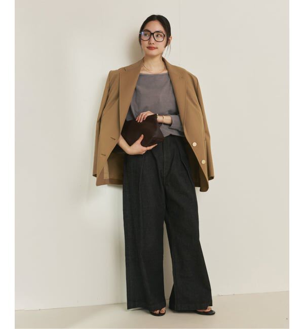 Plage「linen mix tuck デニムパンツ」|デニム|