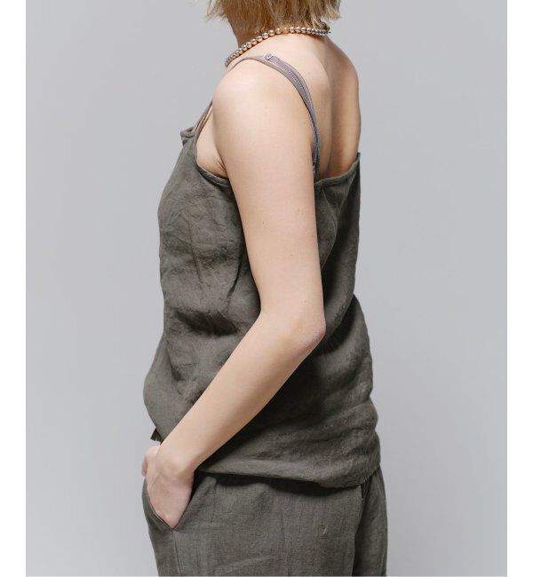 IENA LA BOUCLE「IENA LA BOUCLE リネンブロードバイヤスキャミソール」|キャミソール|