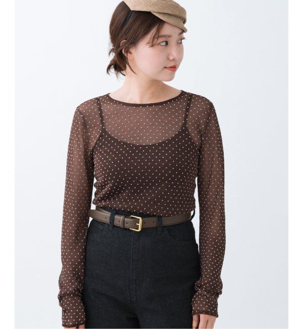 IENA「フロッキードット シアー プルオーバー」|ニット・セーター|