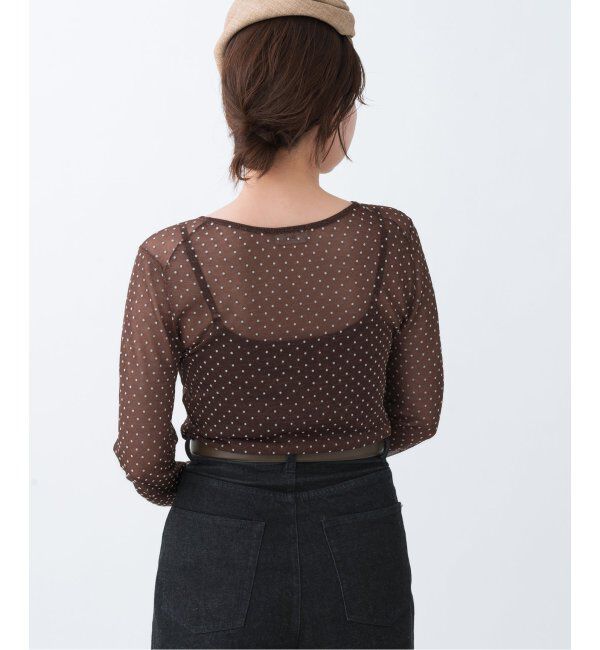 IENA「フロッキードット シアー プルオーバー」|ニット・セーター|