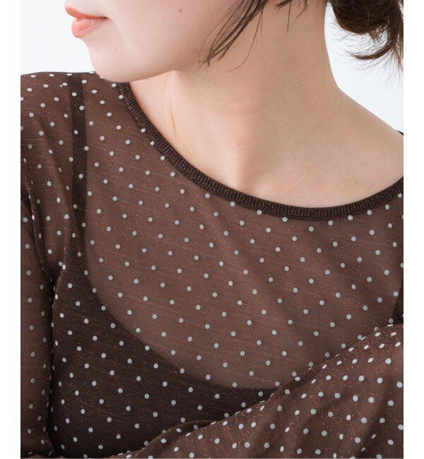 IENA「フロッキードット シアー プルオーバー」|ニット・セーター|