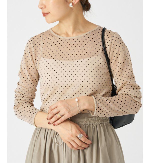 IENA「フロッキードット シアー プルオーバー」|ニット・セーター|