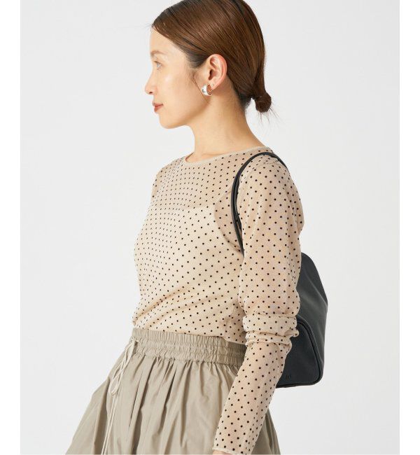 IENA「フロッキードット シアー プルオーバー」|ニット・セーター|