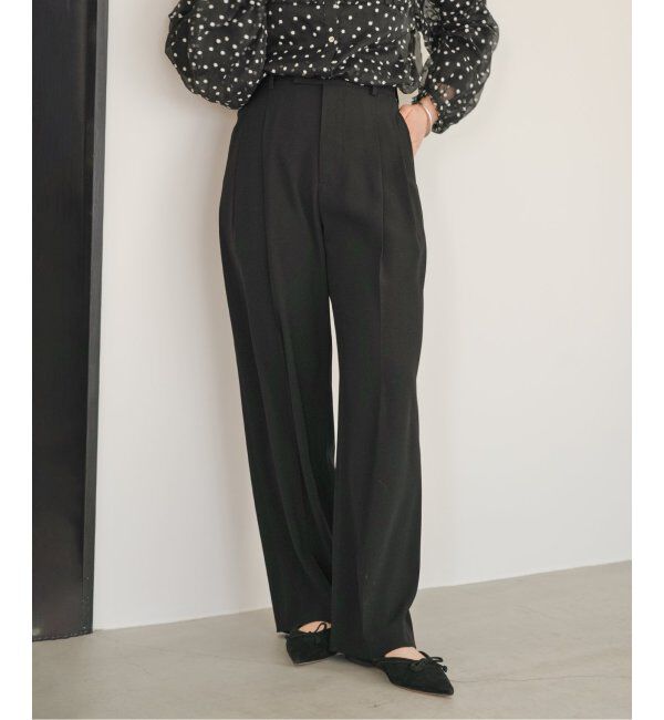 IENA「《追加2》TA/PL ジョーゼットタックワイドパンツ」|スラックス|