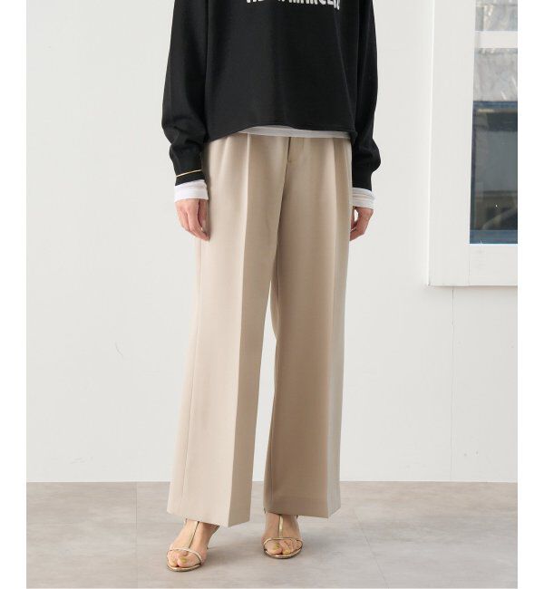 IENA「《追加2》TA/PL ジョーゼットタックワイドパンツ」|スラックス|