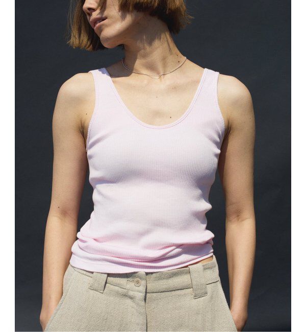 IENA「【EMILY WEEK &times; IENA】コットンシルク リブタンクトップ」|インナー|ピンク