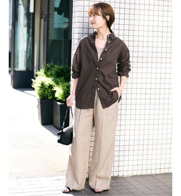 SLOBE IENA「《追加2》リネンコットンレギュラーシャツ」|シャツ・ブラウス|